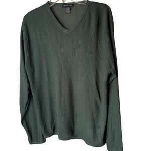 Kenneth Cole Vintage Green V-Neck Sweater, XL